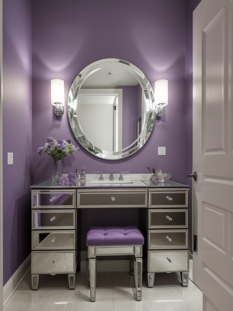 Mirror Magic: Illuminate your apartment with enchanting purple décor!