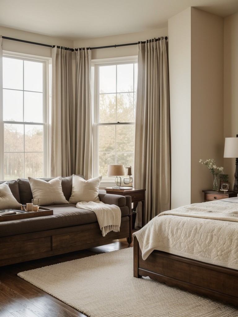 Create a Cozy Traditional Bedroom with a Stylish Seating Area