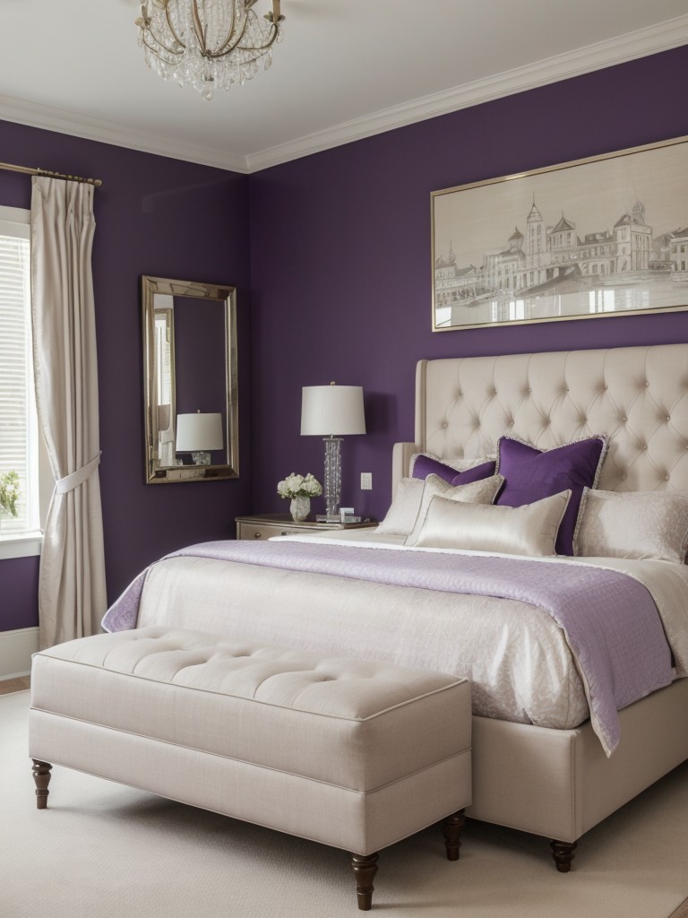 Elegant Apartment Bedroom: Classic Purple Inspiration