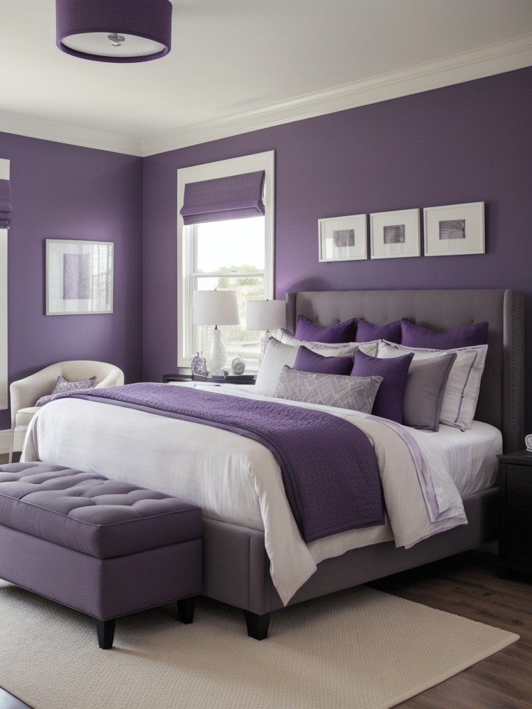 Purple & Gray Bedroom: Create a Stunning Focal Point with Art and Accents!