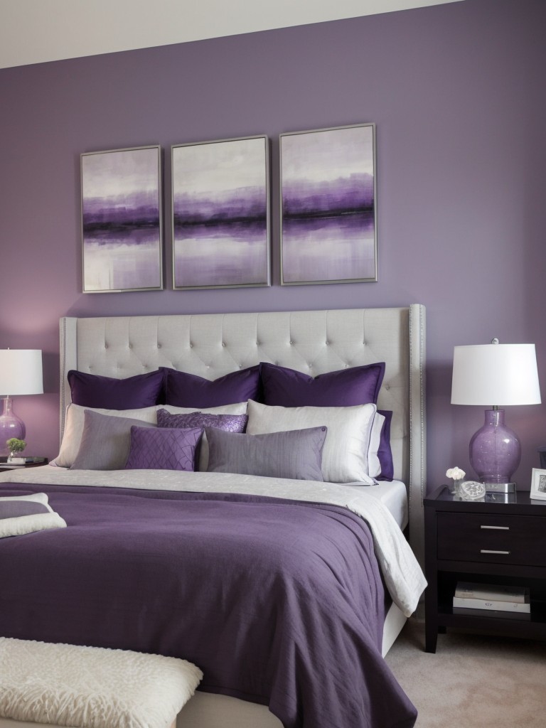 Serene Gray and Purple Bedroom - The Perfect Balance!