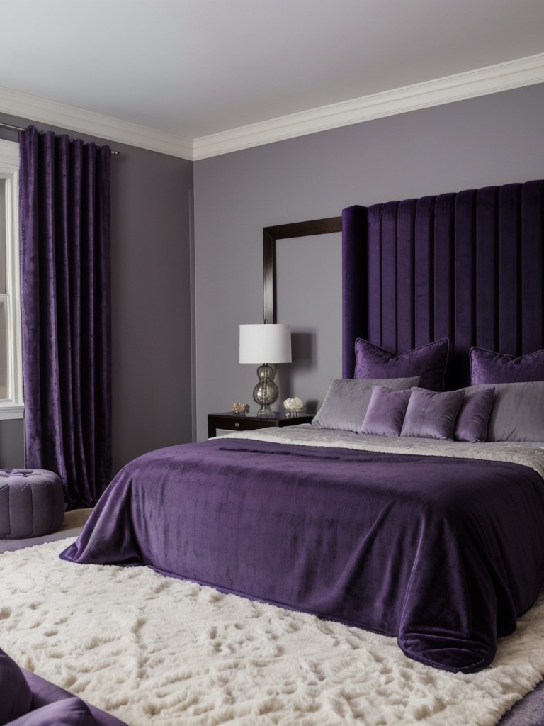 Luxe Purple and Gray Bedroom: Stylish ideas for a cozy apartment!