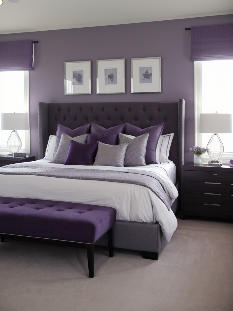 Gray & Purple Apartment Bedroom Ideas: Sleek & Modern Decor