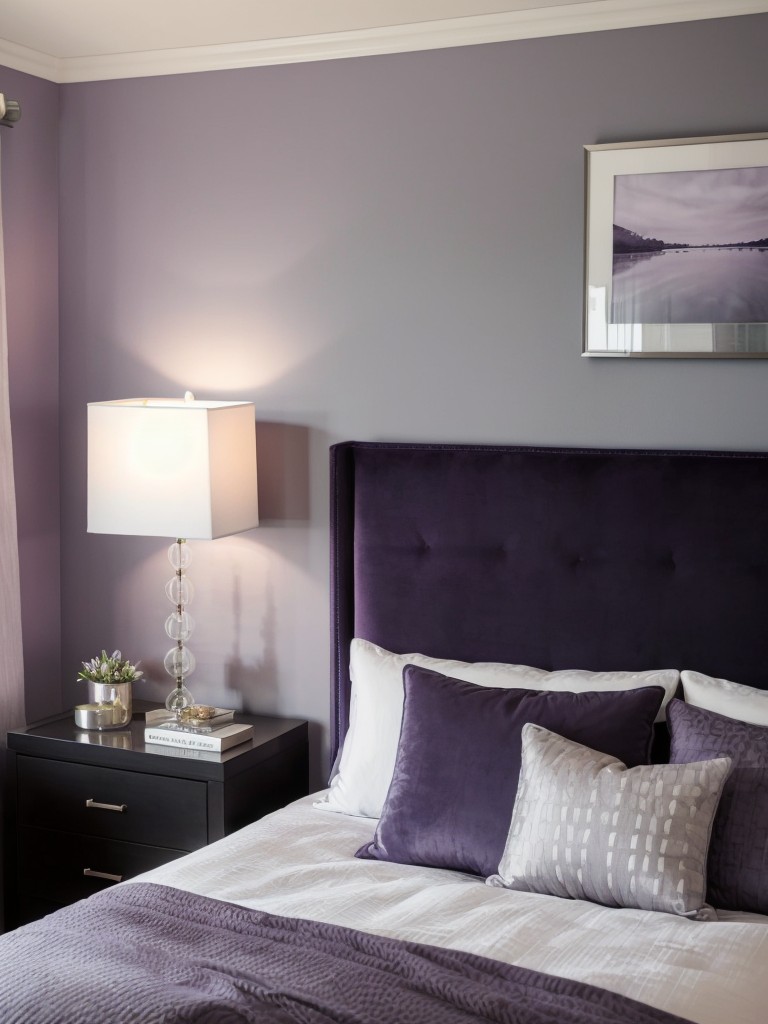 Stylish Purple and Gray Apartment Bedroom: Create a Serene Retreat