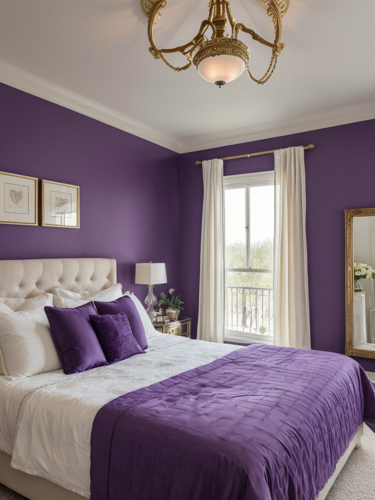 Chic Purple Bedroom Decor for an Elegant Apartment