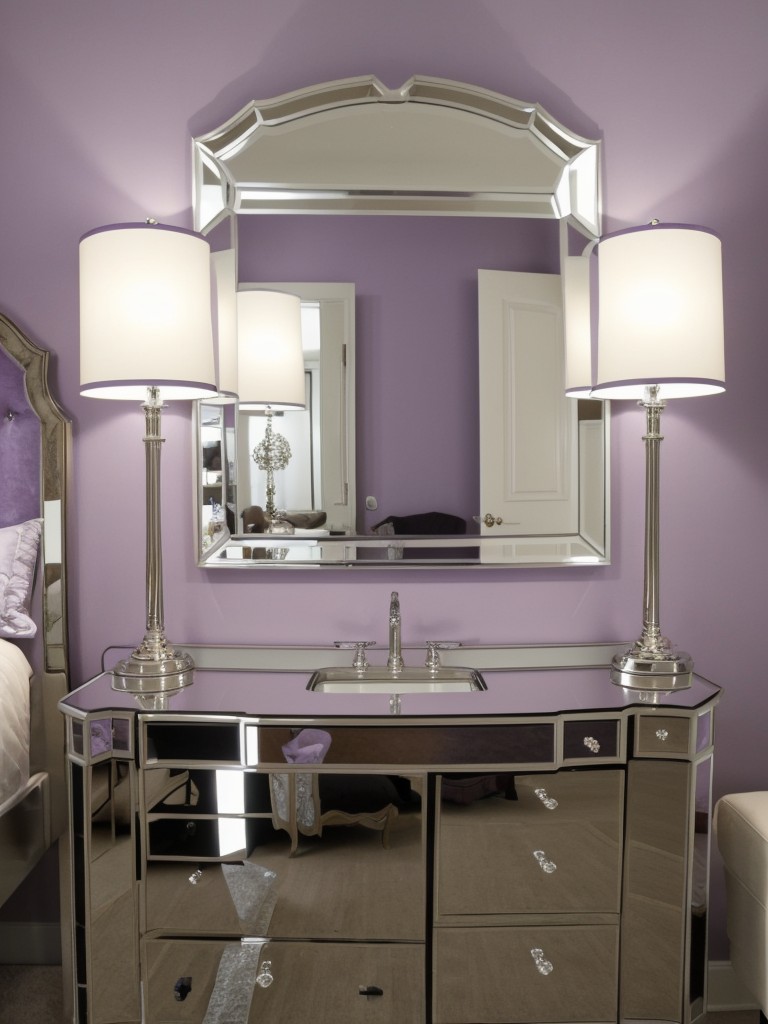 Mirror Magic: Glam up Your Bedroom with Purple Decor