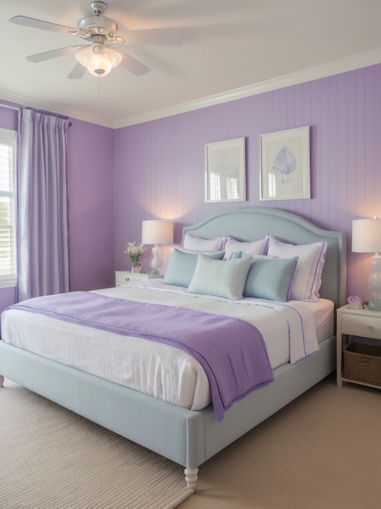 Coastal Chic: Transform Your Bedroom into a Purple Paradise!