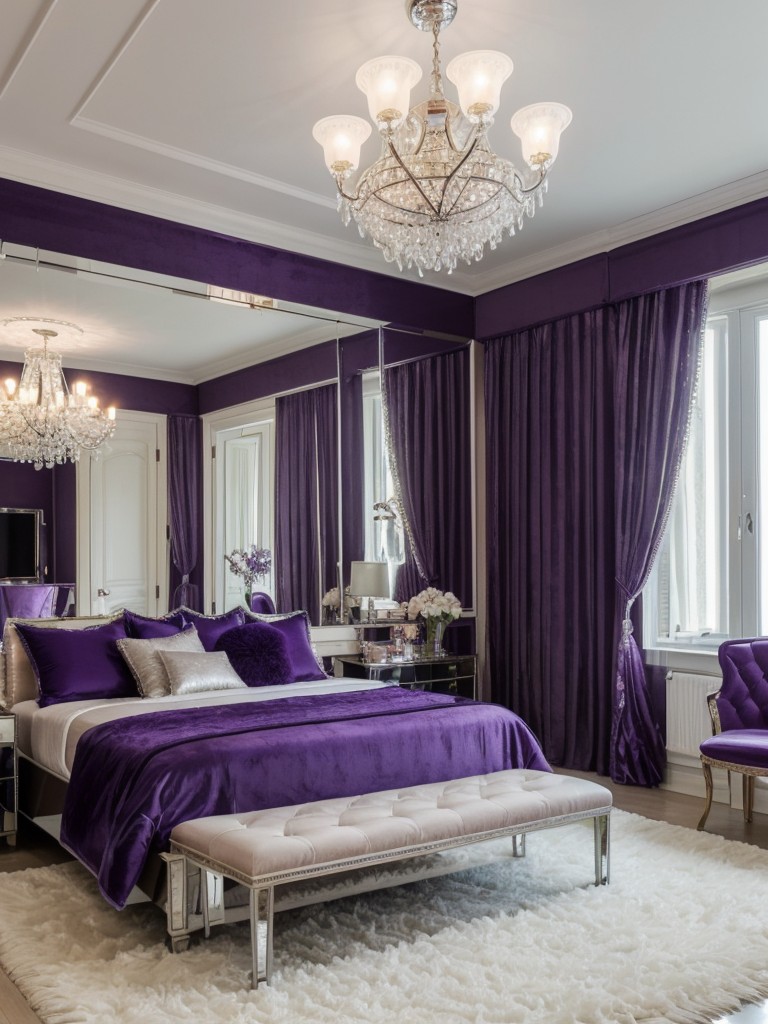 Dreamy Purple Apartment: Luxury Bedroom Decor Inspiration.