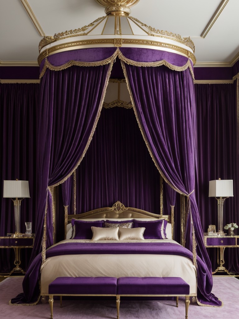 Opulent and Luxurious Bedroom Decor Inspo: Purple Dream