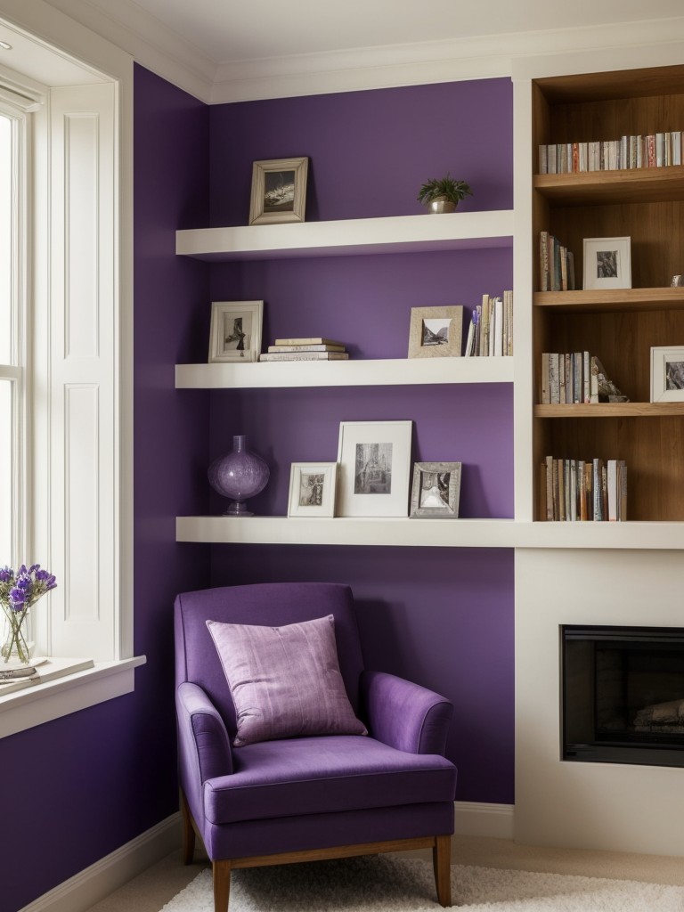 Cozy Reading Nook: A Dreamy Escape in Purple Power.