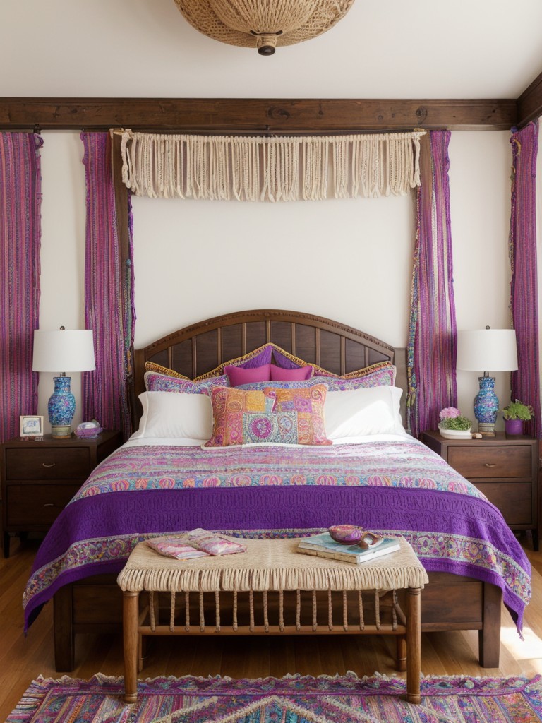 Boho Vibes: Transform Your Bedroom with Purple Decor