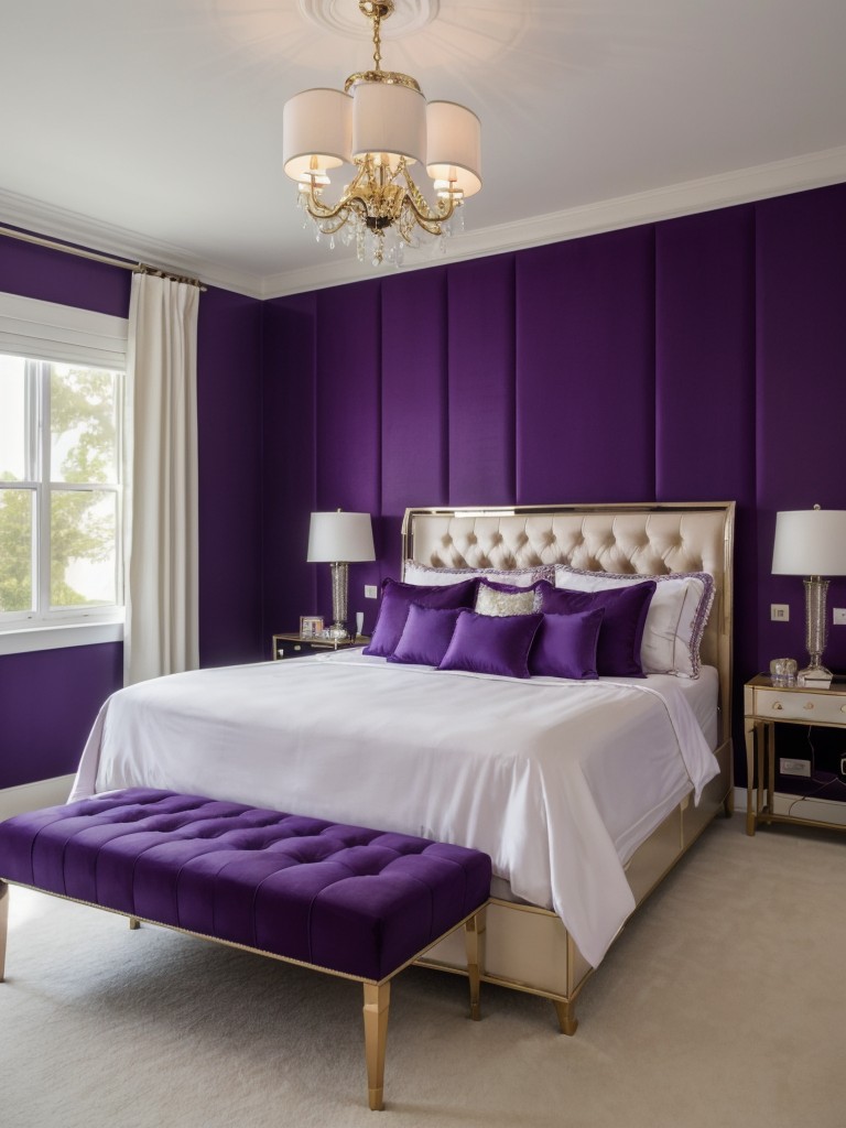 Purple Apartment Bliss: Elevate Your Space with Glamorous Decor