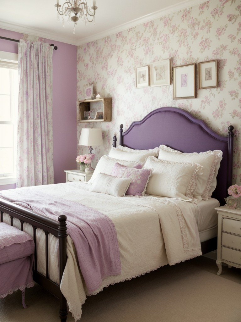 Romantic Purple Bedroom Decor: Shabby Chic Inspiration