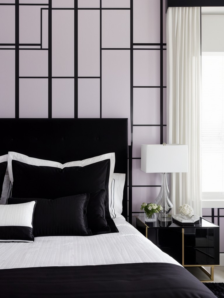 Sleek Purple Bedroom Decor for a Stylish Apartment