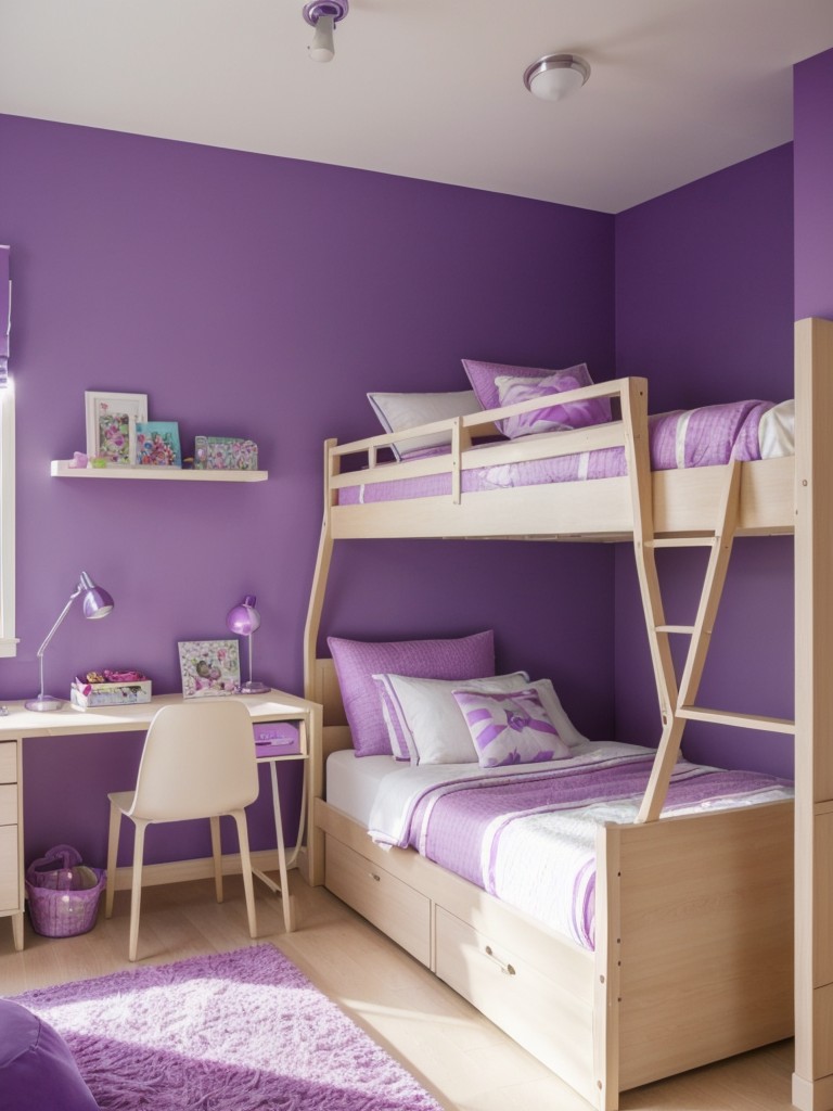 Stylish Apartment Living: Purple Bedroom Decor Inspo