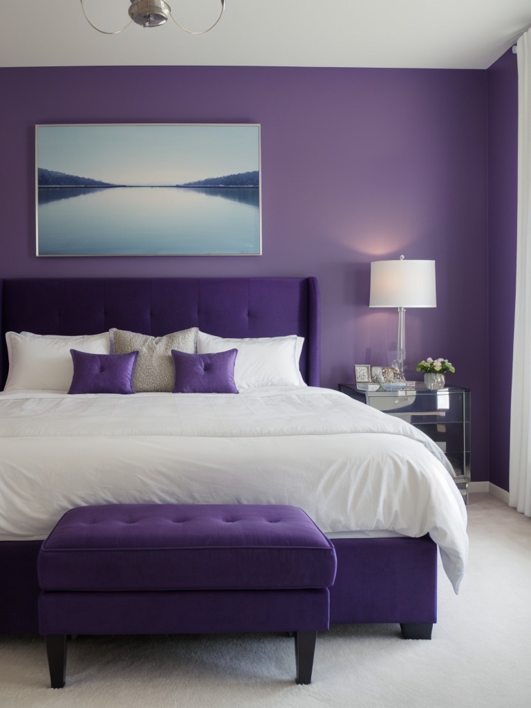 Stylish Purple Bedroom for a Chic Apartment