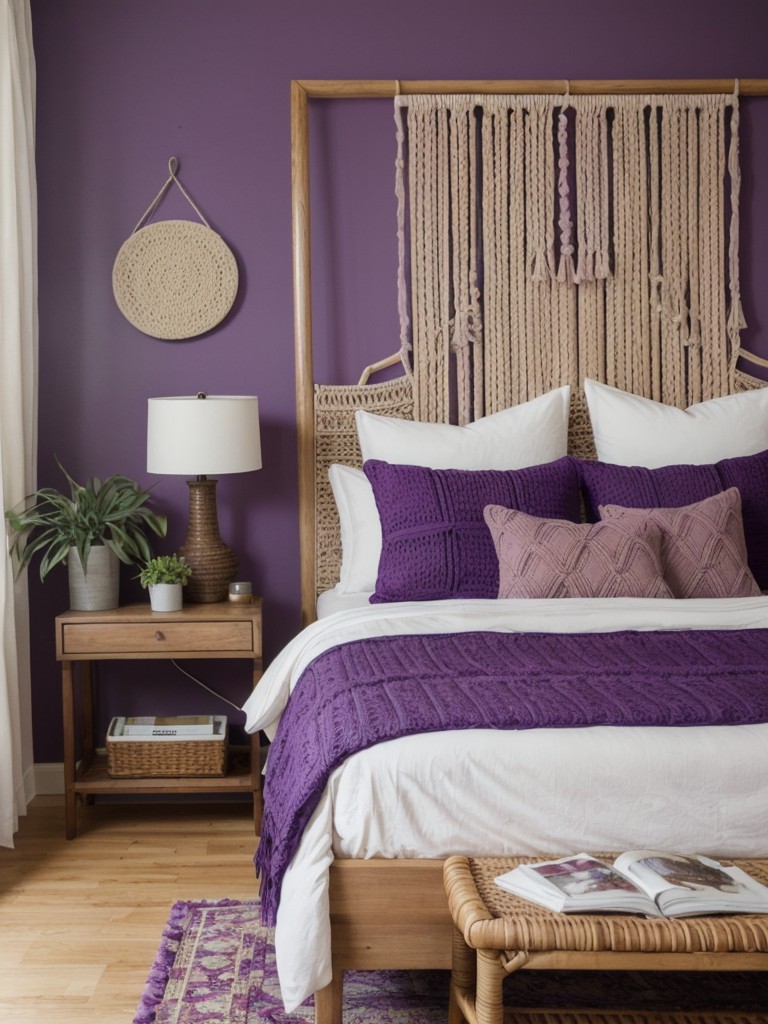 Cozy & Eclectic Purple Apartment Makeover: Get inspired by rich shades & natural elements!