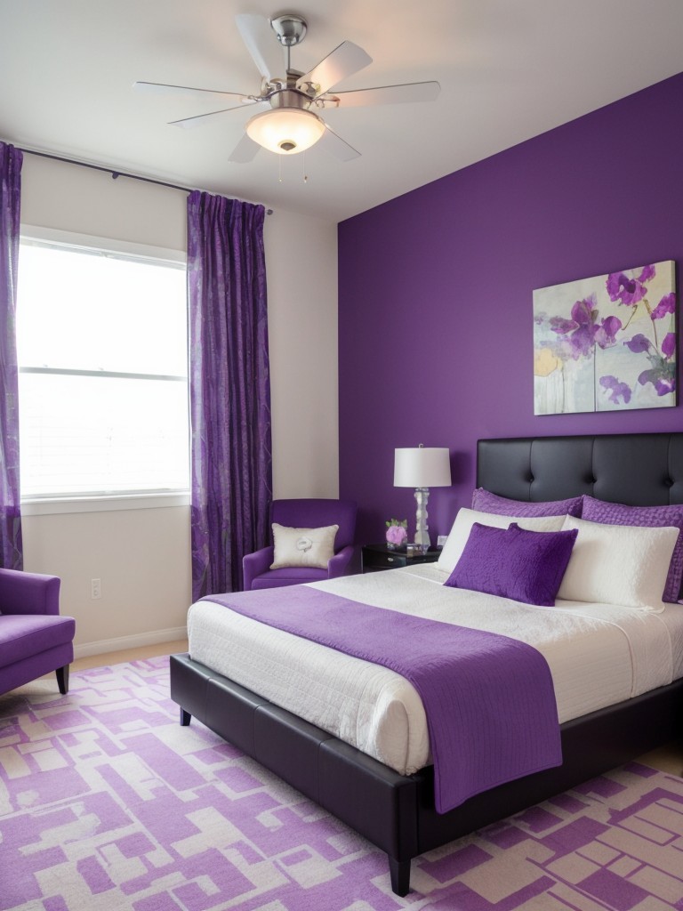 Whimsical Purple Bedroom Inspiration: Modern Apartment Makeover