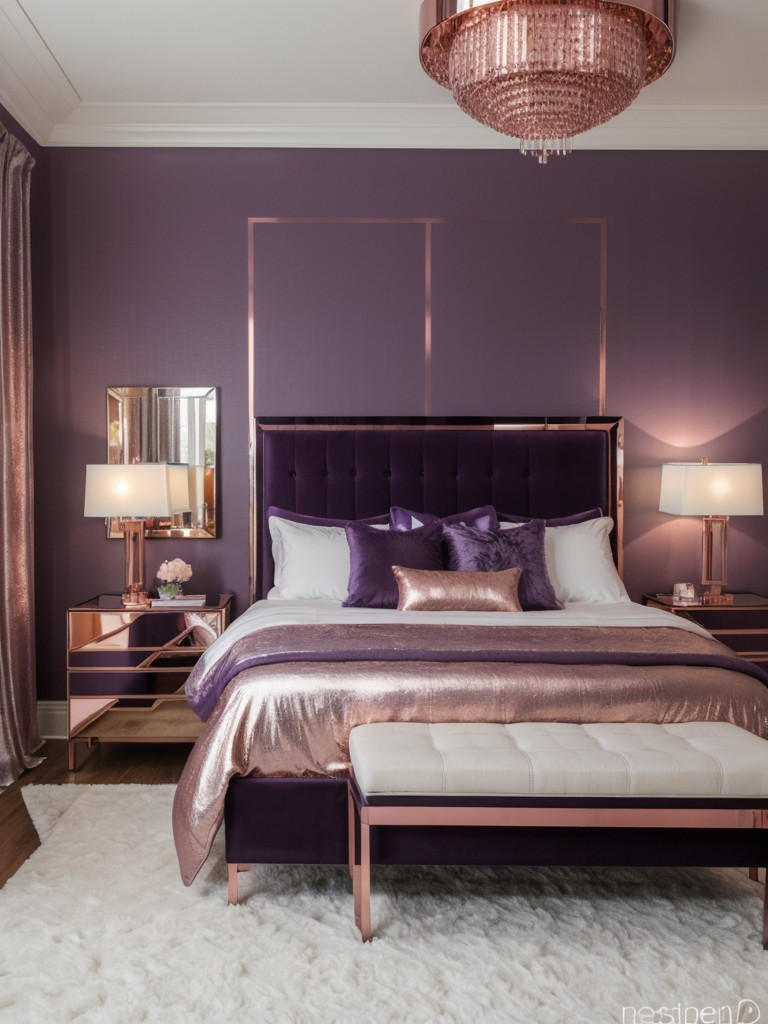 Get a Glam Purple Bedroom with Metallic Accents!