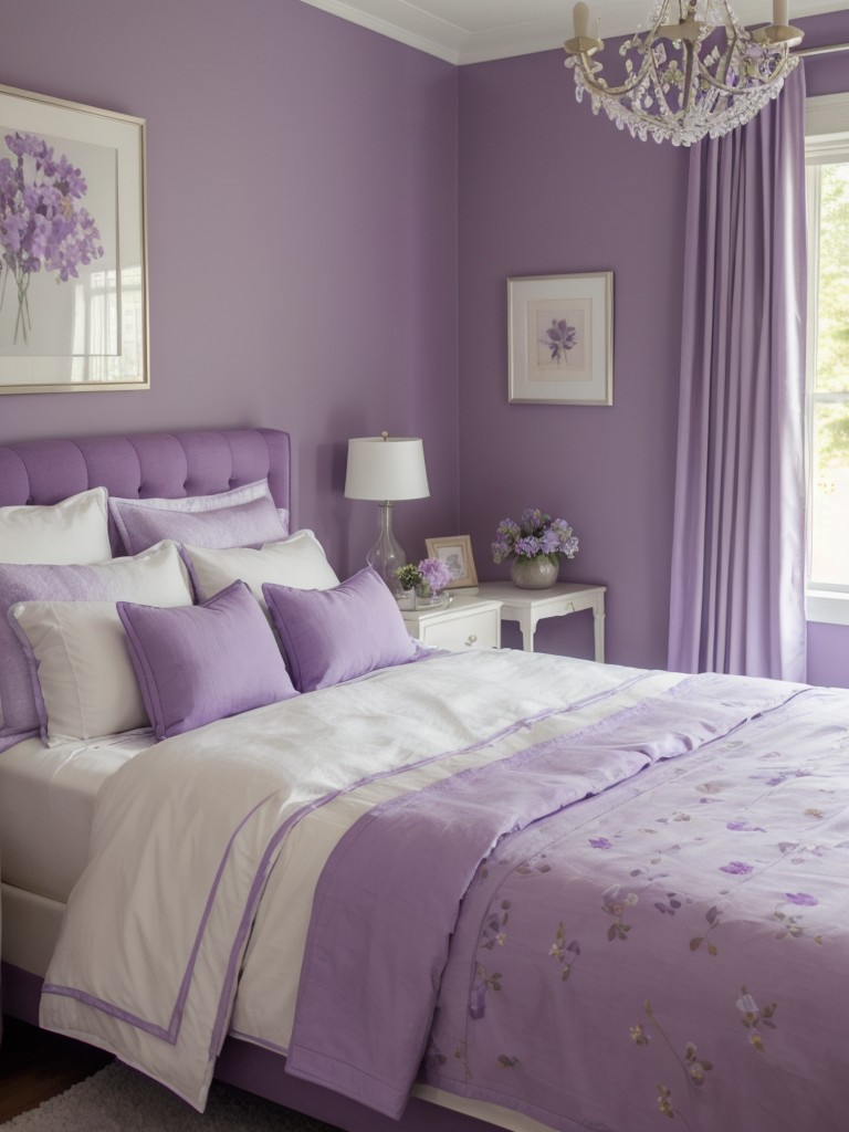 Soothing Lavender Apartment Oasis: Transform your space with a calming purple color scheme.