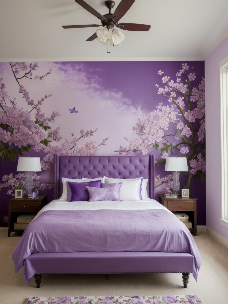 Serene Blooming Wall Mural for Dreamy Bedroom Vibes