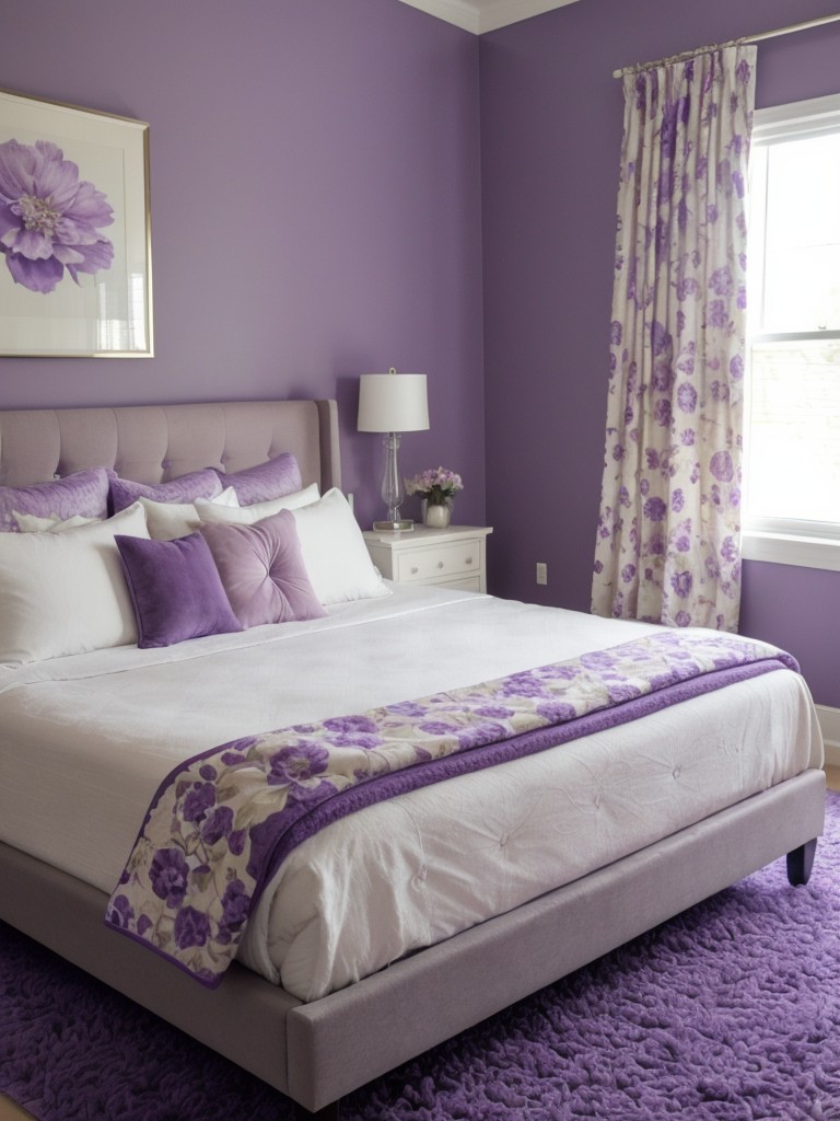 Luxe Purple Floral Bedroom: Get Cozy in Style!