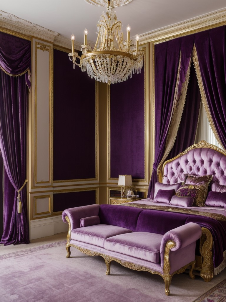 Purple Floral Bedroom: Glamorous Decor with Velvet Touches