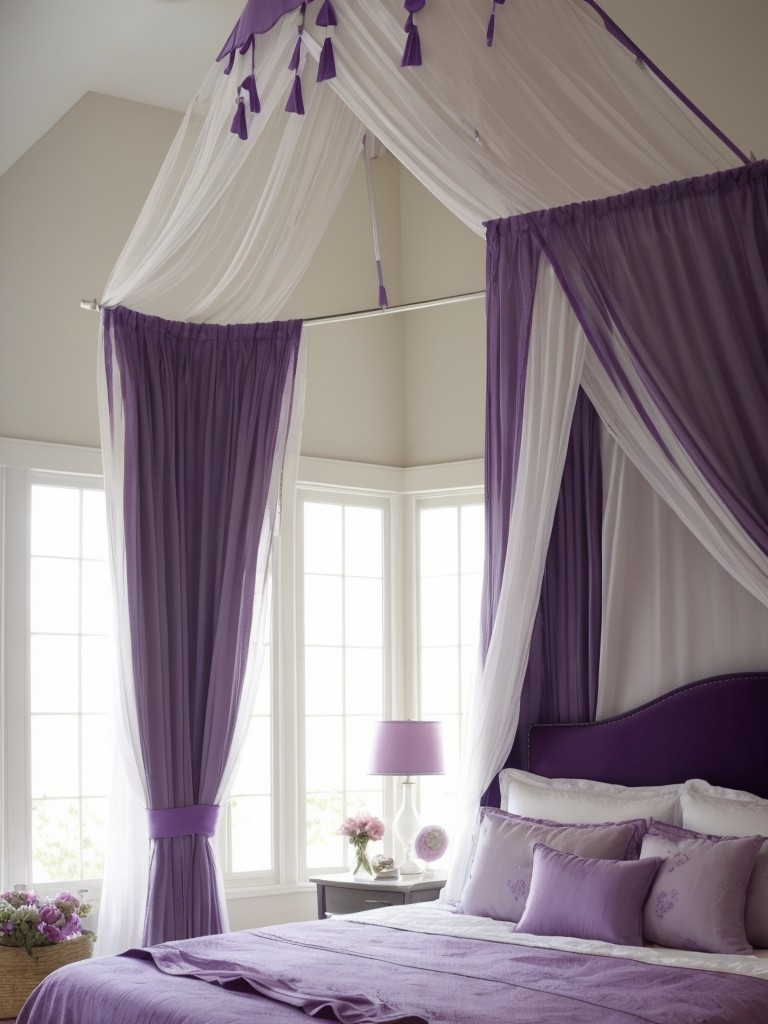 Playful and Dreamy Purple Bedroom with Canopy Bed