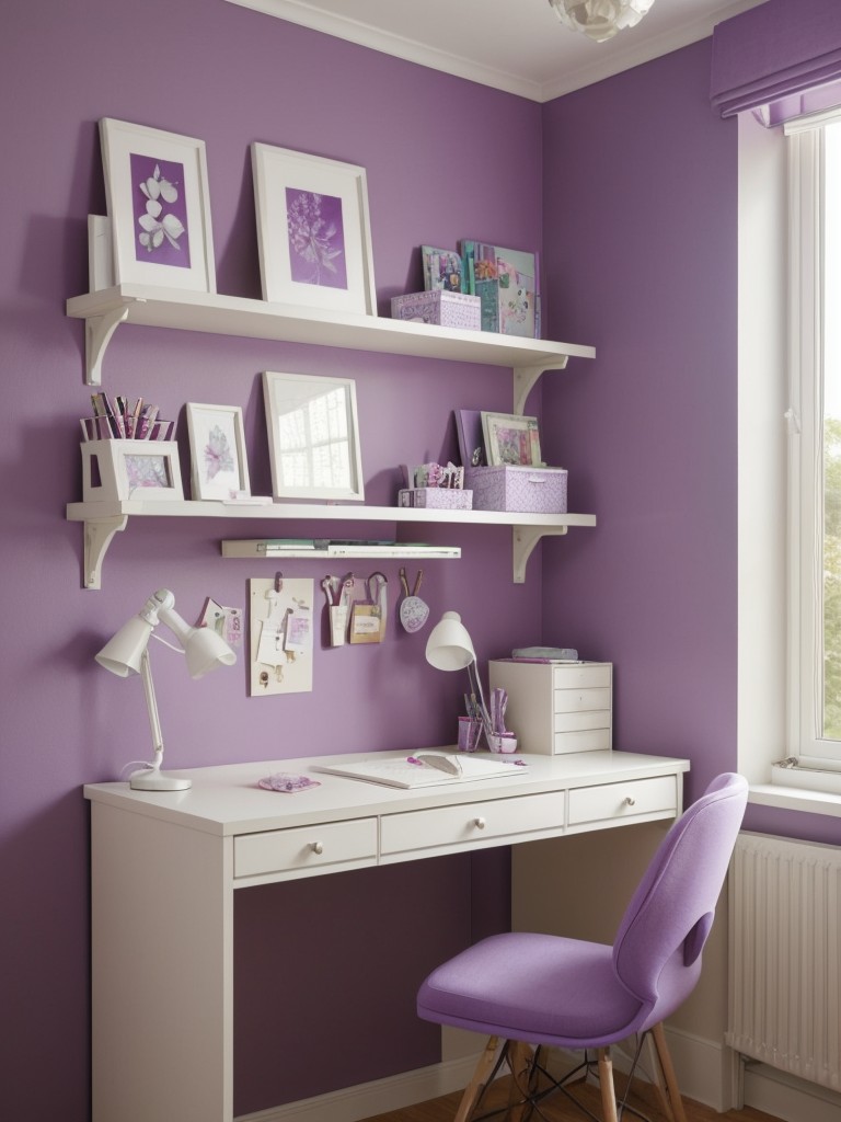 Purple Dream Apartment: Whimsical Decor & Inspiring Workspace!