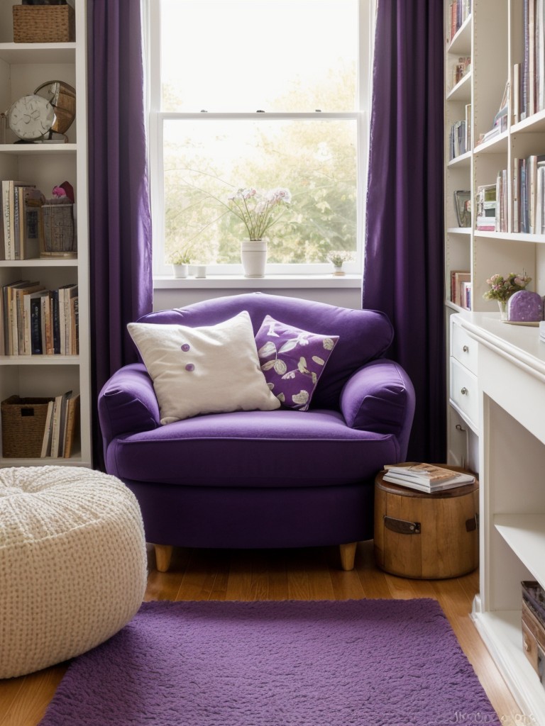 Magical Purple Bedroom: Create a Cozy Reading Nook