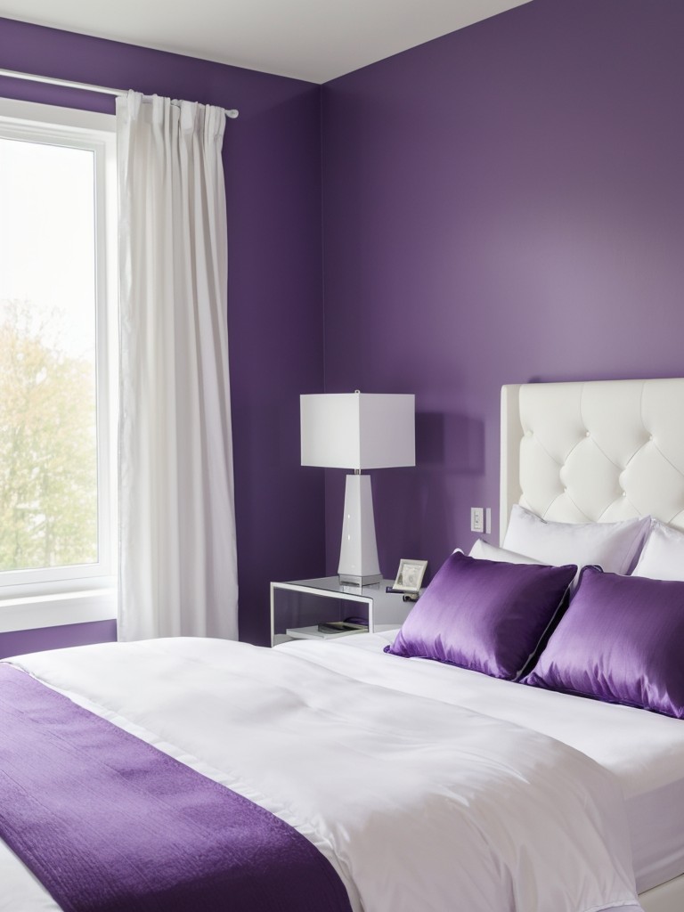 Purple Bedroom Designs: Chic & Modern with Crisp White Accents