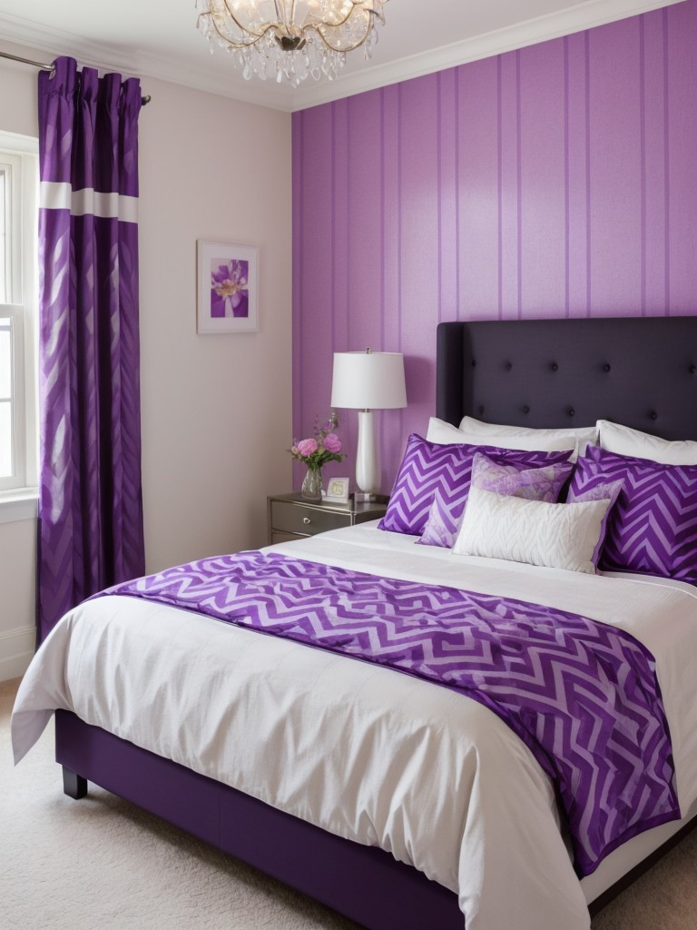 Purple Paradise: Stylish and Vibrant Apartment Bedroom Designs!