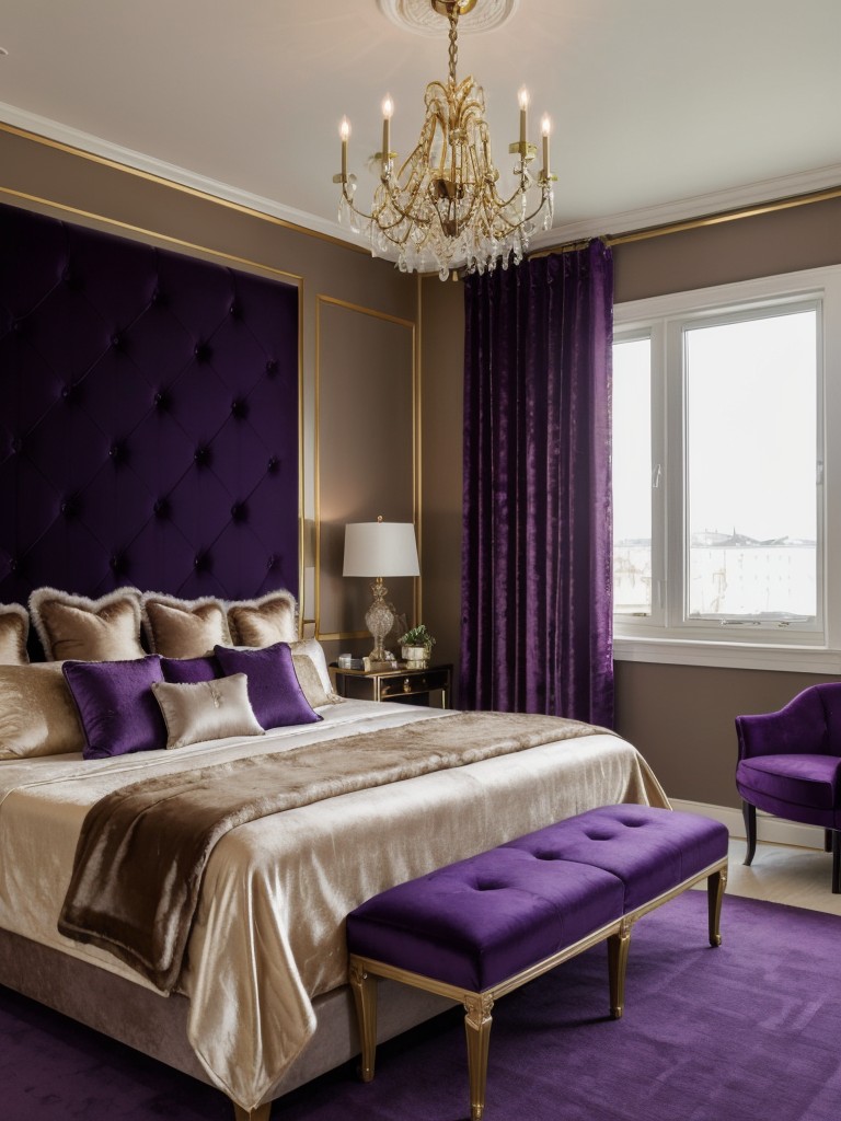 Luxurious Bedroom Decor: Immerse in Purple Paradise