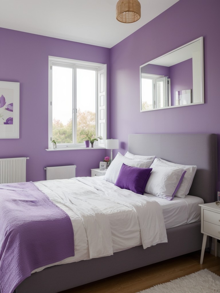 Stylish Scandinavian Apartment with Vibrant Purple Bedroom