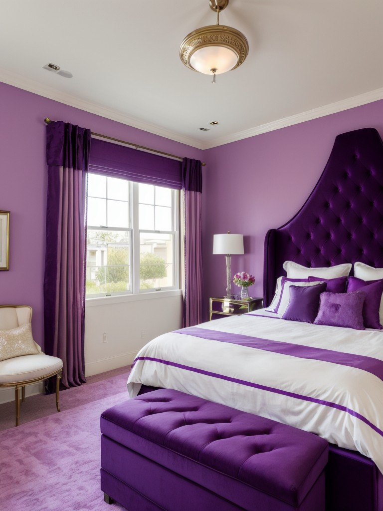 Bold Purple Apartment Vibes. Hollywood Regency Glam!