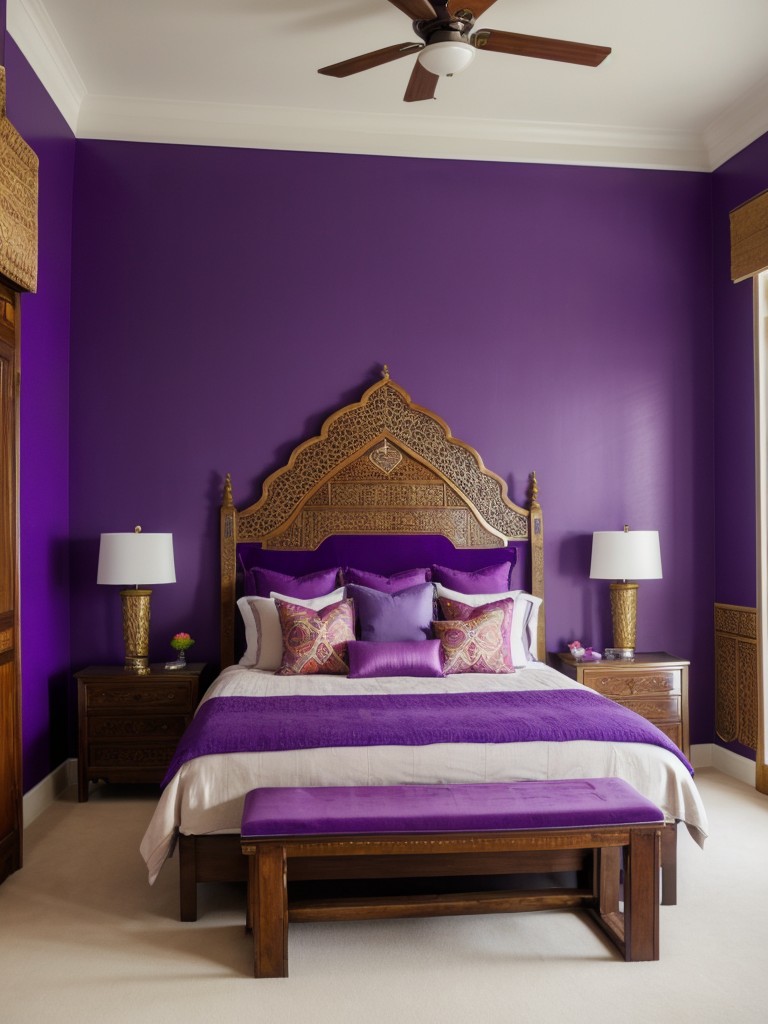 Mystical Moroccan Vibes: Transform Your Bedroom with Exotic Purple Decor