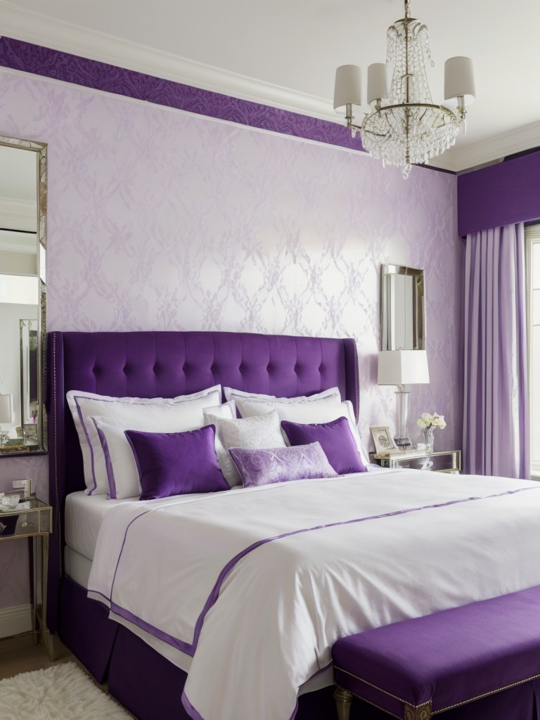 Freshen up your apartment with purple and white bedroom decor!