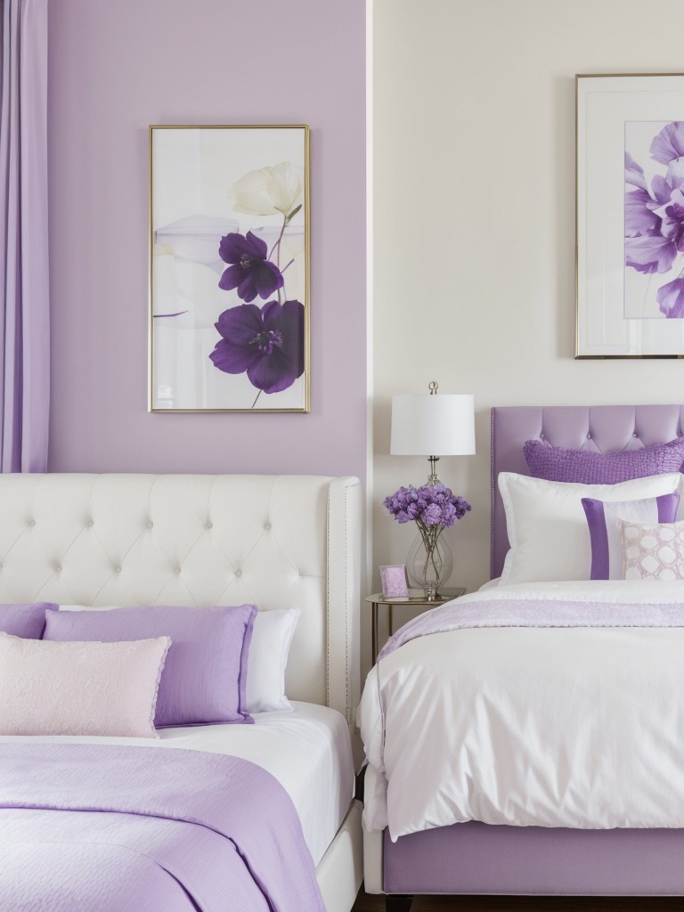 Purple & white bedroom: Create a chic & feminine vibe