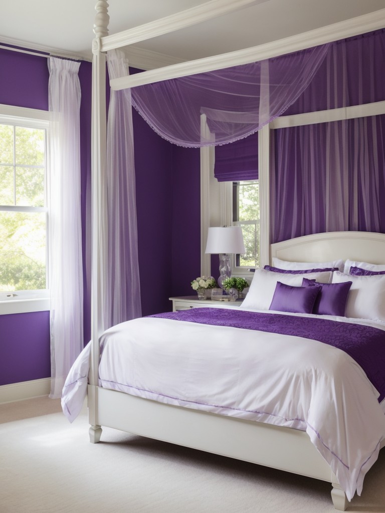 Freshen Up Your Apartment with Purple & White Bedroom Decor