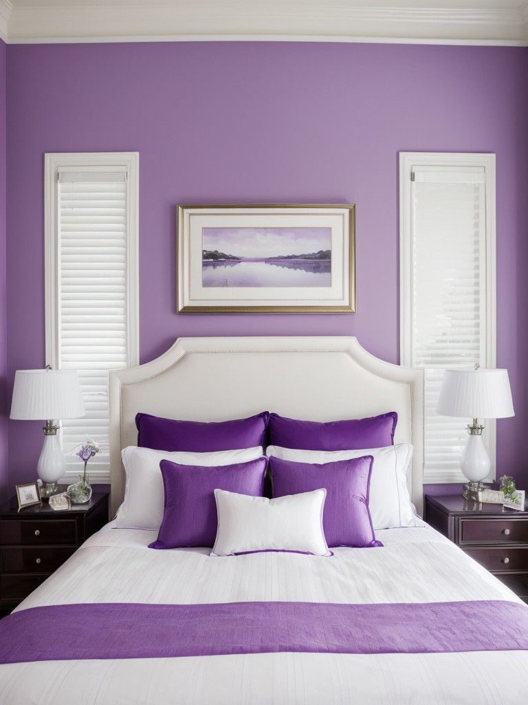 Chic Purple & White Decor: Elevate Your Apartment with a Statement Wall