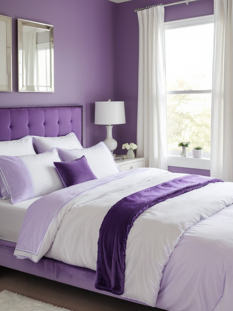 Stylish Purple & White Bedroom Makeover: Fresh Apartment Vibes!