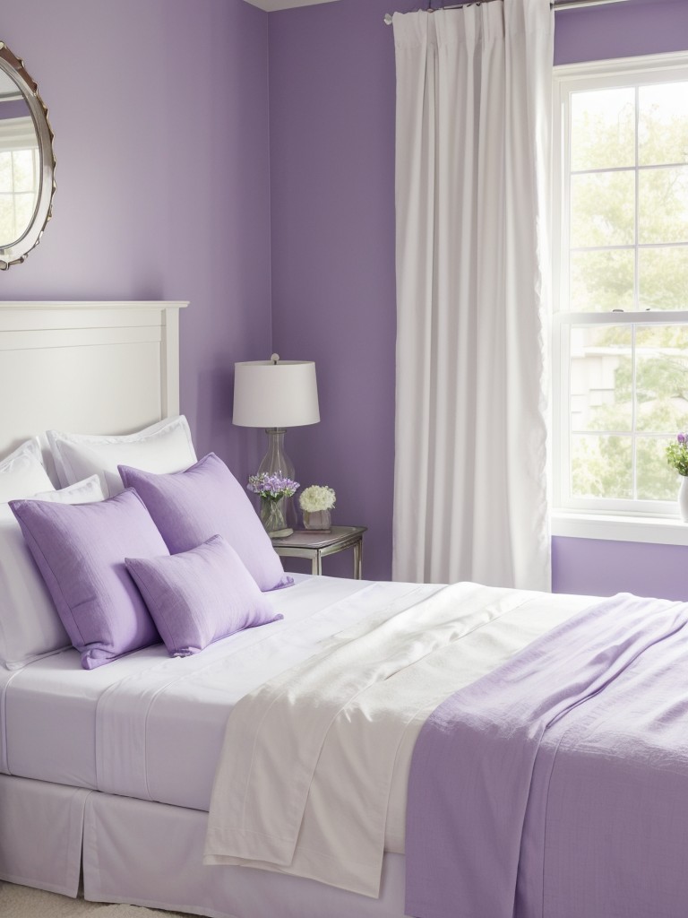 Lavender Bliss: Freshen up your bedroom with purple and white decor!