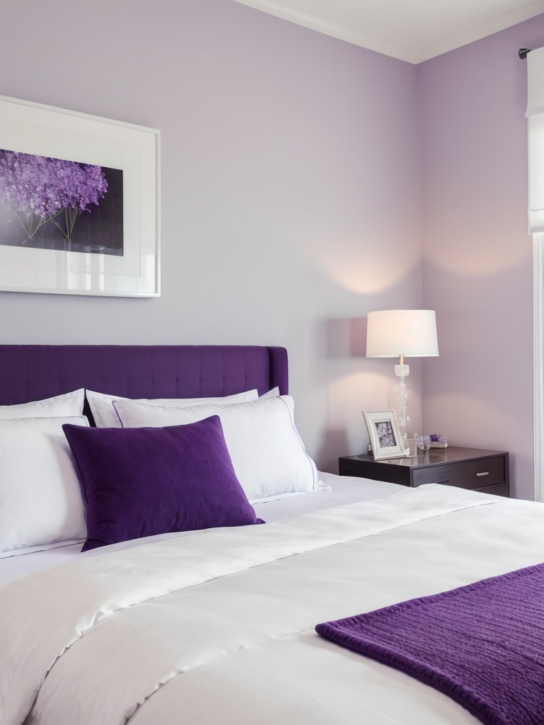 Minimalistic Purple & White Bedroom Decor Ideas