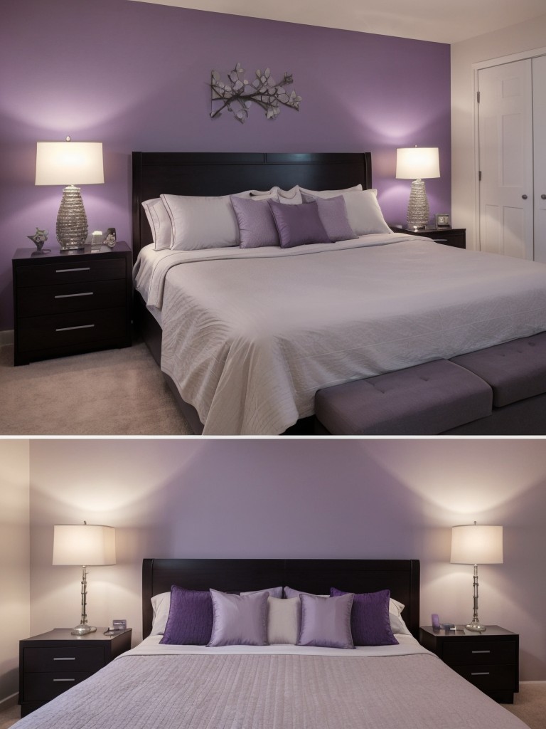 Purple Serenity: Tranquil Apartment Vibes. Elevate your space with a zen-inspired bedroom decor!