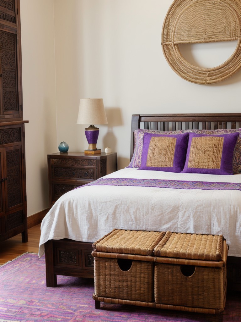 Create an Exotic Purple Bedroom with Global-Inspired Decor!