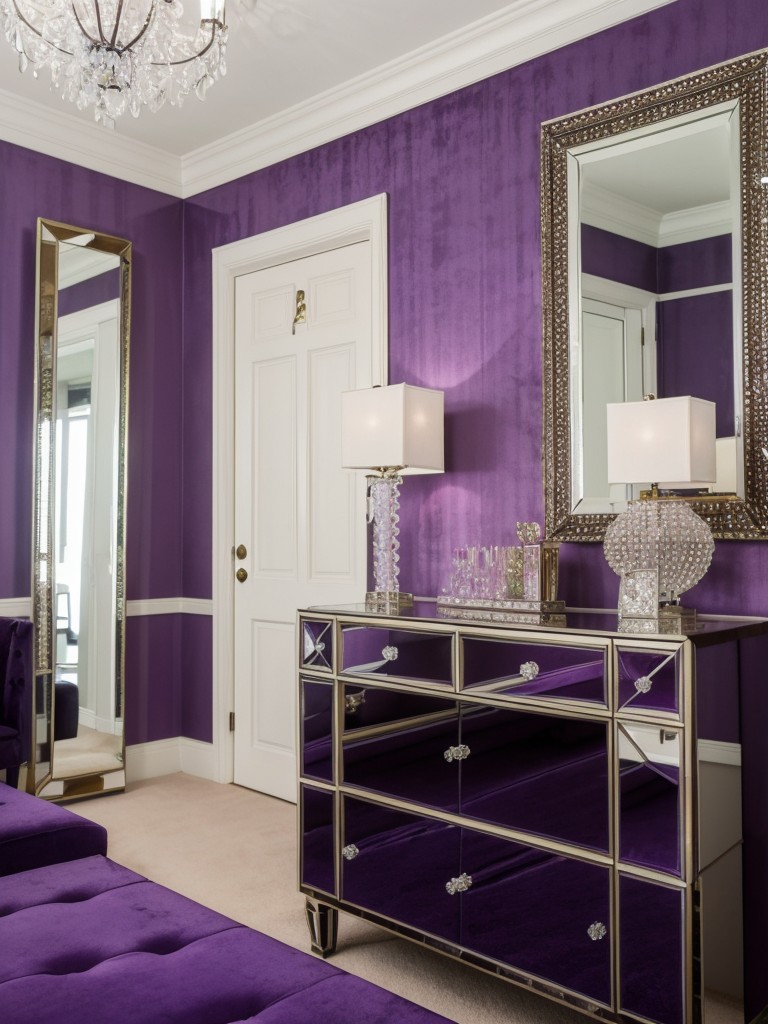 Bold & Glam Purple Bedroom Decor: Hollywood Regency Vibes!