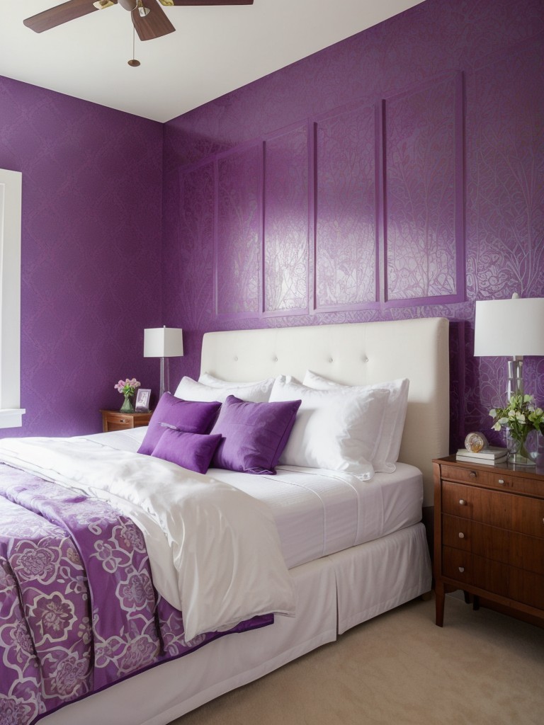 Bold & Personal: Elevate Your Apartment Bedroom with Eclectic Purple Decor