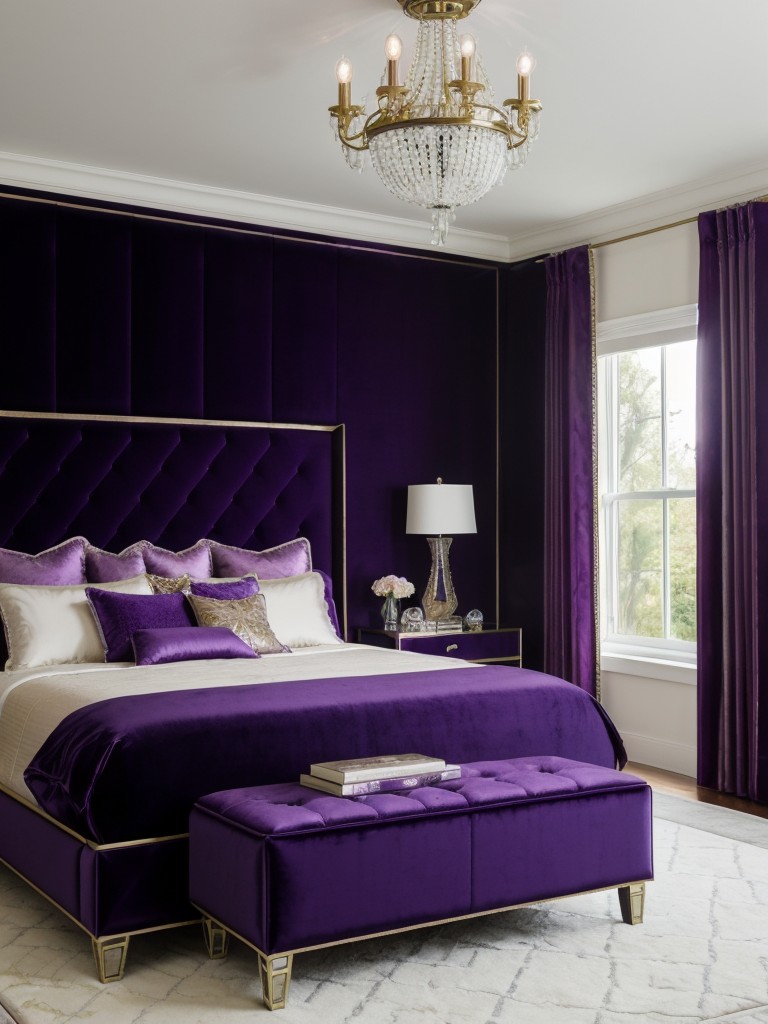 Glam Up Your Bedroom with Luxe Purple Decor!