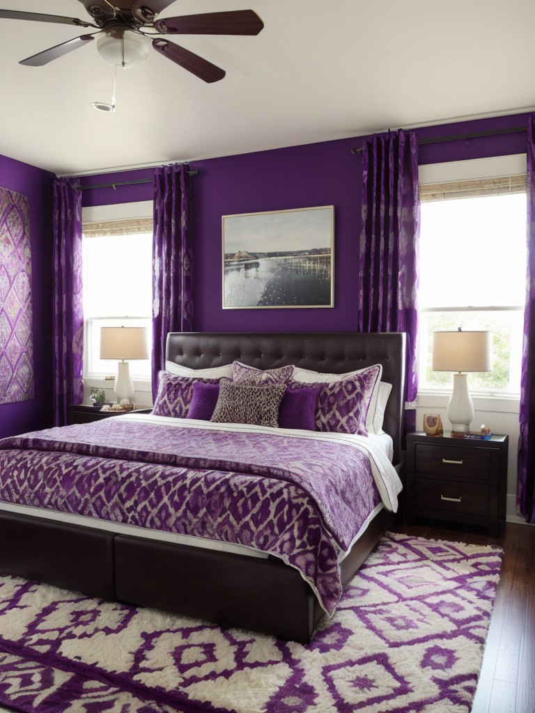 Purple Eclectic Bedroom: Mix Patterns & Textures for a Vibrant Space