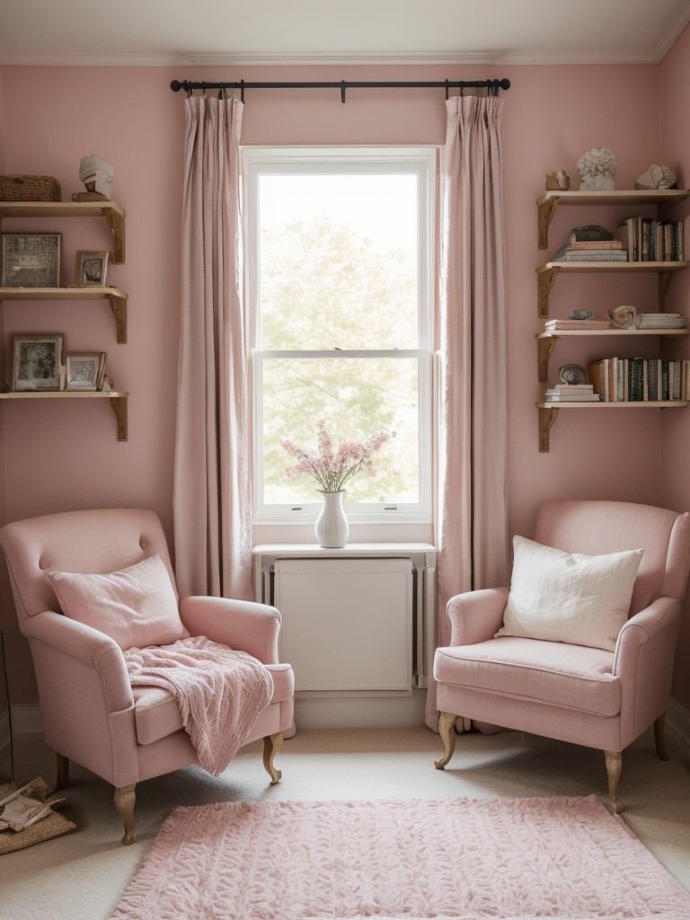 Pretty in Pink: Cozy Apartment Bedroom with Reading Nook